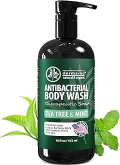Antibacterial Body Wash - Antibacterial Soap And Tea Tree Body Wash For Jock Itch, Athletes Foot, Eczema And Back Acne - Anti Bacterial Body Soap For Men And Women Safe For All Skin Types - 16 Oz
