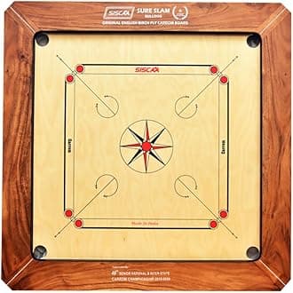 SISCAA Carrom Board Sure SLAM Indoor Board Game Approved by Carrom Federation of India & Maharashtra Carrom Association. (Bulldog, 28mm)