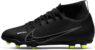Nike Jr Kids' Mercurial Superfly 9 Club FG/MG Soccer Cleats, Black/Summit White/Volt/Dark Smoke Grey 001, 5.5 Big Kid