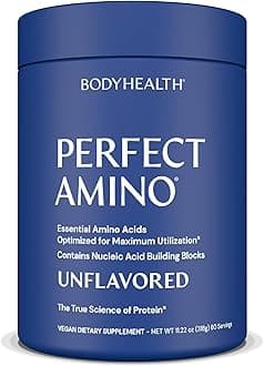 - PerfectAmino - BCAA and EAA Powder for Pre and Post Workout - Amino Acid Energy Drink for Men and Women to Support Lean Muscle and Recovery - Unflavored (Lightly Sweetened) - 60 Servings