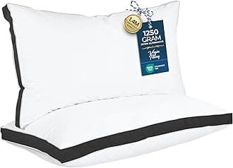 Utopia Bedding Bed Pillows for Sleeping King Size (Black), Set of 2, Cooling Hotel Quality, Gusseted Pillow for Back, Stomach or Side Sleepers