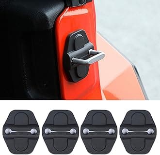 Door Lock Decoration Cover for 2018 2019 2020 2021 2022 2023 2024 Jeep Wrangler JL JLU 4XE Unlimited Sahara Sports Rubicon Gladiator JT Door Lock Cover Parts Accessories Black (2-Door) (Pack of 4)
