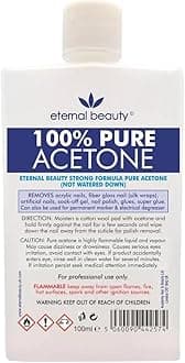 Acetone 100% Pure Nail Polish Remover for UV/LED, Gel Soak Off, Removes All Types of Nail Polish, By Eternal Beauty (100ml)