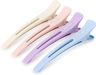 AIMIKE Hair Clips for Styling Sectioning, Anti-Slip No-Crease Duck Billed Hair Clips with Silicone Band, Colorful Hair Roller Clips, Salon and Self Hair Cutting Clips for Hairdresser, Women