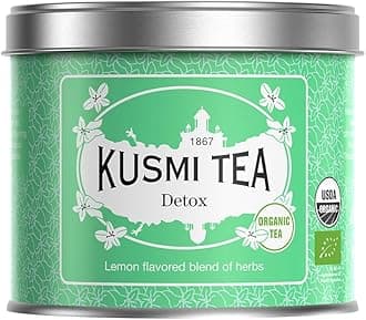Detox - 100% Organic Tea - Green, Mate and Lemon Tea Blend - Enjoy Hot or Iced - Loose Leaf - 100g Tin - Capacity for approx. 50 cups