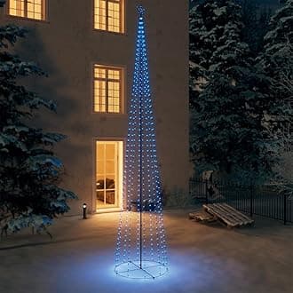 LED Christmas Cone Tree Light with 732 Blue LEDs, Outdoor Christmas Decoration for Porch, Yard, Garden, Patio, Backyard, Holiday Seasonal Decoration 63"x196.9"