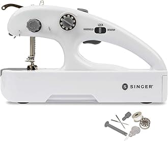 Singer 01774 Stitch Quick + (Two Thread) Hand Held Mending Machine, Plastic, White