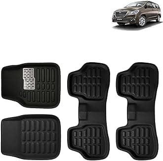 KINGSWAY Accessories Premium 3D Car Floor Mats Only Compatible with Toyota Innova Year 2004 to 2012 All Model, Set of 4, 100% Waterproof Tray Shape PVC 3D Car Foot Mats Anti-Slip Car Mat, Black