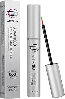 Premium Eyelash Growth Serum, Lash Growth Serum 5ML, Eyebrow Growth Serum with Peptides, Irritation-Free Eyelash Serum to Grow Lashes, Lash Boost for Fuller, Longer, Thicker & Stronger Lashes, Silver