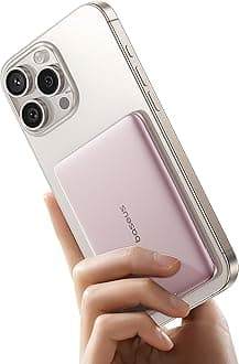 Baseus Picogo Power Bank, 0.3" Ultra Slim 5000mAh MagSafe Portable Charger with USB-C Braided Cable, Card-Size Magnetic Battery Pack, Alloy Wireless Fast Charger for iPhone 16/15/14/13/12, Lightweight