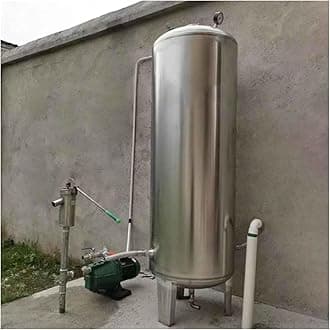 Well Pressure Tank 60L 100L 160L 200L 250L 300L Vertical Water Pressurized Tanks for Pump Well House, 304 Stainless Steel Water Tanks with Fitting Kit & Air Release Valve(Size:95x40cm/37. 4x15