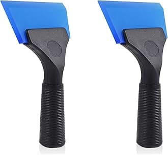 FOSHIO 2 Pack 5" Dark Blue Mini Rubber Wiper for Cleaning Mirror Glass Panels with Non-Slip Grip