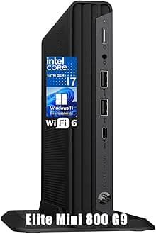 Elite Mini 800 G9 Business Desktop Computer, 14th Gen Intel 20-Core i7-14700 up to 5.4GHz, 32GB DDR5 RAM, 1TB PCIe SSD, WiFi 6, Bluetooth, Type-C, Keyboard and Mouse, Windows 11 Pro, AZ-XUT