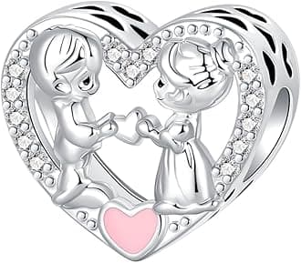 Butterfly Coffee Family Heart Charm 925 Sterling Silver Charm Fits Women's Charm Bracelet & Necklace Valentine's Day Mother's Day Jewelry Gifts for Women