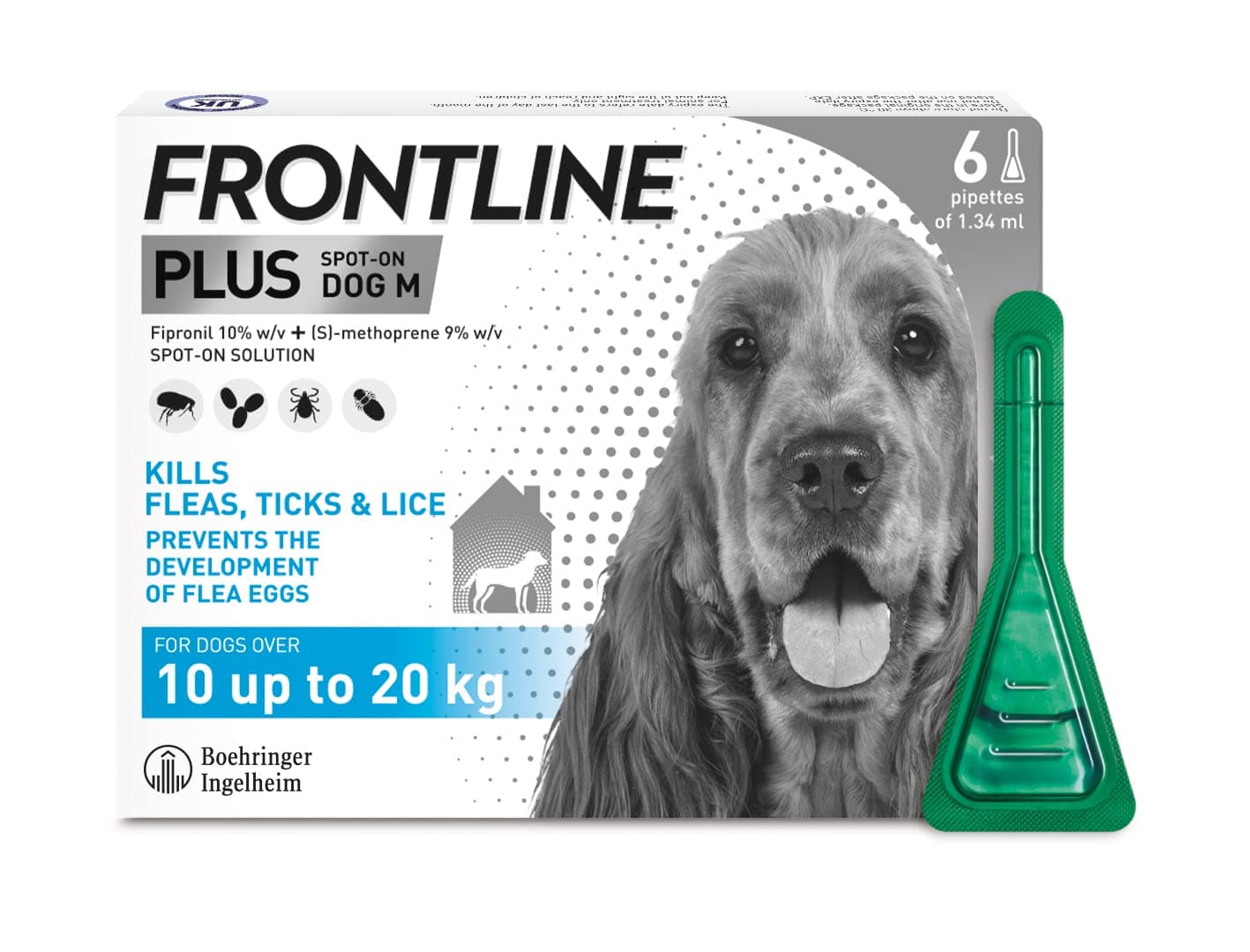 FRONTLINE Plus Flea & Tick Treatment for Medium Dogs - 6 Pipettes