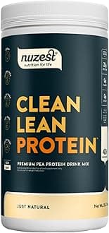Nuzest - Pea Protein Powder - Clean Lean Protein, Premium Vegan Plant Based Protein Powder, Dairy Free, Gluten Free, GMO Free, Protein Shake, Just Natural (UNFLAVORED), 40 Servings, 2.2 lb