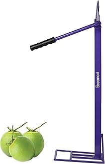 GREENON® Coconut Husk Peeler with Handle Grip | Medium Weight 2.3 Kg Naral Solini | Manual Coconut Outer Shell Extractor | Powder Coated Metal | Heavy Duty Dehusker Machine | Purple