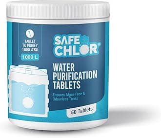 Tab 1000 | Chlorine Tablets for Water Tanks of 1000 Ltrs, Overhead & Underground Water Tanks; Water Purification Tablets Kills Bacteria and Prevents Algae; Pack of 50 Tablets for 50000 Ltrs