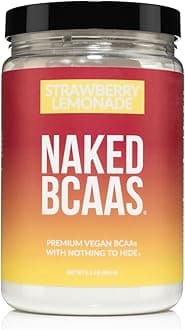 NAKED Strawberry Lemonade BCAAs Amino Acids Powder, 100% Pure 2:1:1 Formula, Vegan Branched Chain Amino Acids, Instantized All Natural BCAA Powder Supplement - 501 Grams, 34 Servings