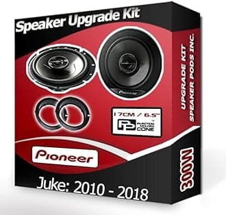 Pioneer car speakers 6.5" 17cm for Juke Rear Doors + Adaptor pods 300W