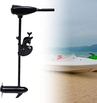 TBVECHI Outboard Motor, Electric Trolling Motor Inflatable Boat Outboard Engine Brush Motor Manual Control (12V,80LB)