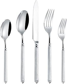 Luxury gold flatware set stainless steel cutlery set for 18 luxury tableware set mirror polished eating utensils sets dishwasher safe gift box packaging (90pcs, gold)