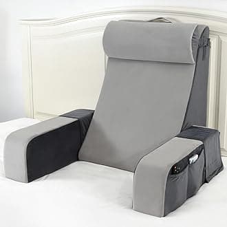 Vekkia Reading Pillows for Sitting in Bed Adult,Large Back Pillow for Sitting Up,Support Bed Chair with Arms,Comfortable Backrest Pillow for Working/Gaming/Resting in Bed&Floor,25"(Gray)