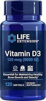 Life Extension Vitamin D3 5000 IU, 120 Softgels, 125mcg