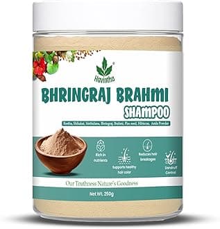 Havintha Natural Shampoo for Hair with Amla Reetha Shikakai Methidana Hibiscus Bhringraj Brahmi and Flax Seed Powder, 250gm