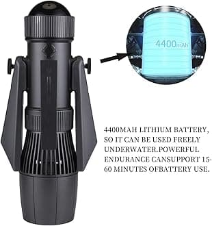 500W Electric Underwater Scooter, 40M Free Diving Snorkeling Sea Scooter, Brushless Motor 60mins Removable Battery Water Scooter for Pool