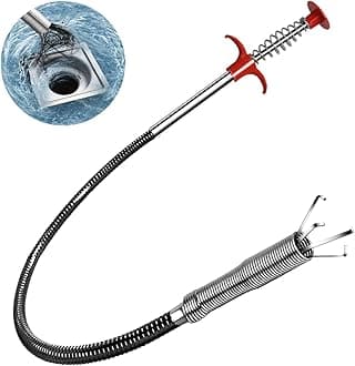DR.PEN (9 in 1) Drain Clog Remover Tool, [Easy to Use] 34inch Flexible Drain Snake Clog Remover for Sewer, Toilet, Kitchen Sink, Bathroom Tub, Drain Cleaner with Gloves and Floor Drain