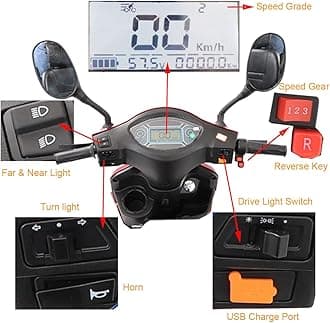 Xmatch Mobility Scooters for Seniors & Adults, Heavy Duty 4-Wheel 3 Speed Medical Electric Powered Device 800W All Terrain, Elderly w/Rear Lockbox & Adjustable Seat