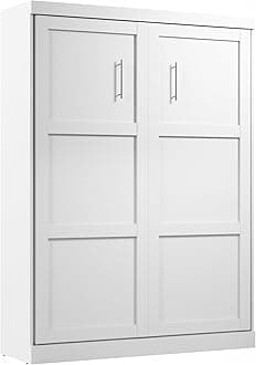 Bestar Pur Queen Murphy Bed, 65-inch Space-Saving Sleeping Arrangement for Multipurpose Area, Bedroom, Guest Room, or Living Room