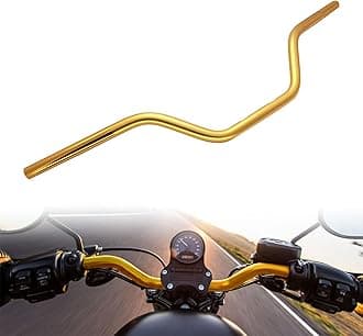 7/8" 22mm motorcycle Mid Handlebars, Motorcycle Handlebar Handle Bars Universal for All Motorcycle which the clamp 7/8" 22mm-Gold