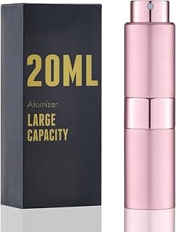 Perfume Travel Refillable Atomizer Bottle: Cologne Spray Mini for Refill - Empty Fragrance Sprayer for Men - Large Size 20ML Pink