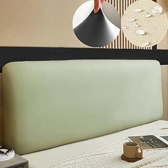 AZMANI TLMQYXZE Soft Leather Headboard Cover Stretch All-Inclusive Tight Wrap Bed Head Cover Solid Color Bed Back Protector Cover for Single Double Queen King 120-220 (Color : Green, Size : 180x60cm)