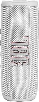 Flip 6 - Portable Bluetooth Speaker, powerful sound and deep bass, IPX7 waterproof, 12 hours of playtime, JBL PartyBoost for multiple speaker pairing for home, outdoor and travel (White)