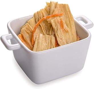 Restaurantware-7 Ounce White Casserole Dishes, 10 Square White Baking Dishes - Oven Safe, Chip Resistant, Porcelain Casserole Dish With Handles, For Snacks, Sauces, Or Desserts