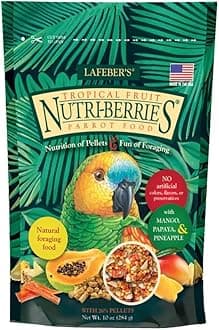 Lafeber Tropical Fruit Nutri-Berries Pet Bird Food, Made with Non-GMO and Human-Grade Ingredients, for Parrots, 10 oz