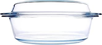 Round Tempered Glass Casserole Dish with Lid, Glass Casserole Baking Dish for Oven, Freezer and Dishwasher Safe - 3QT