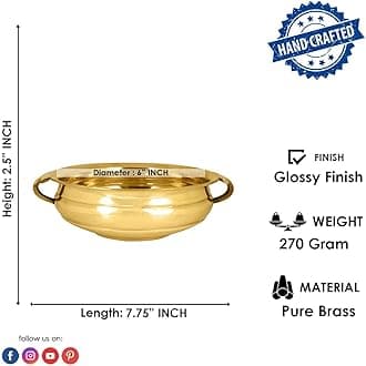 Craftsman 6 Inch Decorative Brass Urli Flower Candles Floating Bowing Brass Pot Home Décor Items…