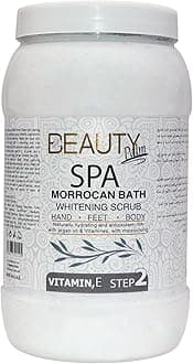 Moroccan Bath Whitening Scrub 2Kg l Foot, Body and All Skin Types l Rejuvenating Effect l Remove Dead Skin