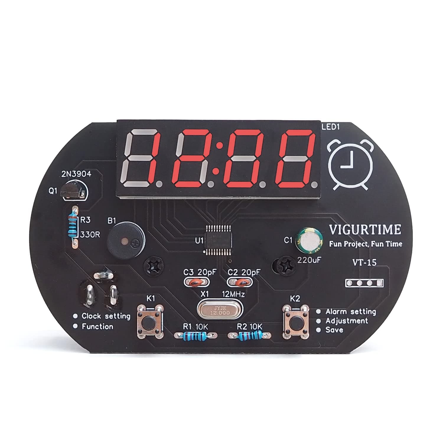 4-Digit Digital Clock Soldering Project Kit for Learning Practicing Teaching Electronics, Great STEM Project and Gift