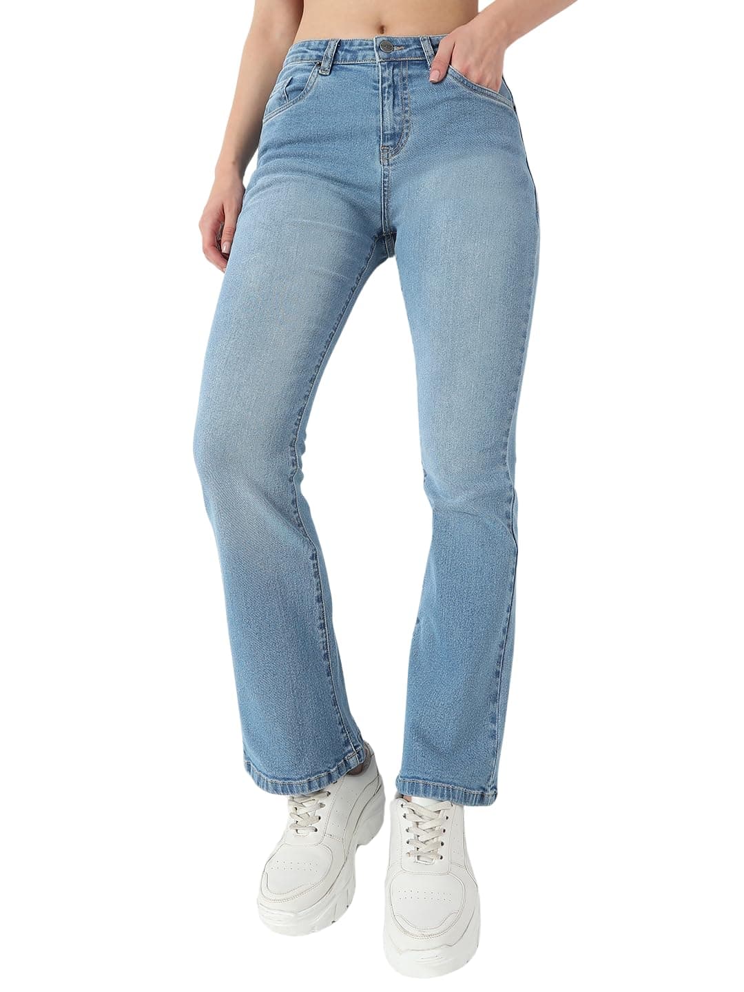 AKA CHICMid Rise Womens Boot Cut Jeans