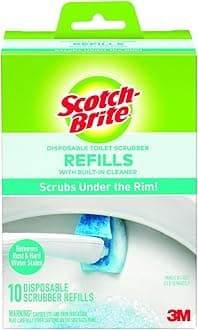 Scotch-Brite Disposable Toilet Scrubber Refills, Removes Rust & Hard Water Stains, 10 Disposable Refills Blue