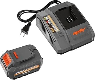 Mellif 20V Li-ion Battery Pack & Charger Compatible with Dewalt 20V Cordless Power Tools, Mellif Tools, 4.0Ah Battery & 4.0A Fast-Charger Combo, 10C/40Amps, Starter Kit