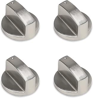 SOWBUD 4 Pcs Gas Stove Knob, 6MM Universal Cooker Replacement Knobs, Durable Metal Surface Switch Control Stove Adaptors Knobs Kitchen Cooktop, Gas Stove & Various Ovens, Precise Temperature Control