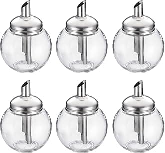Westmark Sugar Dispenser, 6 pieces, Volume: 250 ml each, Glass/Stainless Steel, Roma, Transparent/Silver, 654422E2