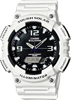 Men's AQ-S810WC-7AVCF Analog-Digital Display Quartz White Watch, White/Black, White, AQ-S810WC-7AV