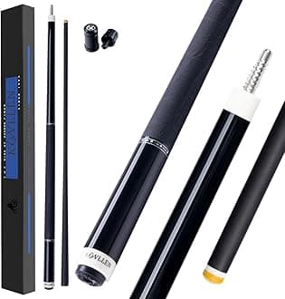 KONLLEN Carbon Fiber Pool Cue, Low Deflection Shaft with Pro Taper, Ebony Inlay Design, 12.5mm / 11.8mm Tip, Adjustable Weight System